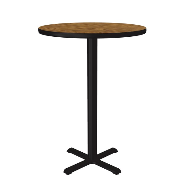 Round Standing Height Cafe Bistro and Breakroom Pedestal Table, High Pressure Laminate Top
